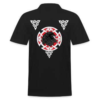 Kelten Schild,celtic,Rabe Shirt,Wikinger Geschenk - Männer Poloshirt - Schwarz - Hinten - Kai (181cm)