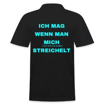 Sex Sprüche - Männer Poloshirt - Schwarz - Hinten - Kai (181cm)