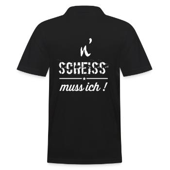 n scheiss muss ich | spruch | text | lifestyle - Männer Poloshirt - Schwarz - Hinten - Kai (181cm)