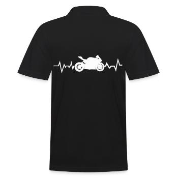 Moto Vintage Heartbeat Heartbeat Cyclomoteur - Polo Homme - noir - Dos - Kai (181cm)