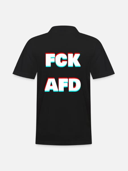 FCK AFD - Männer Poloshirt - Schwarz