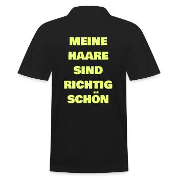 Meine Haare sind richtig schön - Männer Poloshirt - Schwarz - Hinten - Kai (181cm)