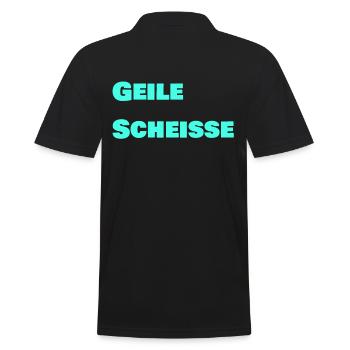 Geile Scheisse - Männer Poloshirt - Schwarz - Hinten - Kai (181cm)