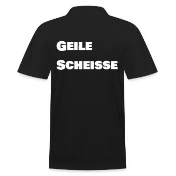 Geile Scheisse - Männer Poloshirt - Schwarz - Hinten - Kai (181cm)