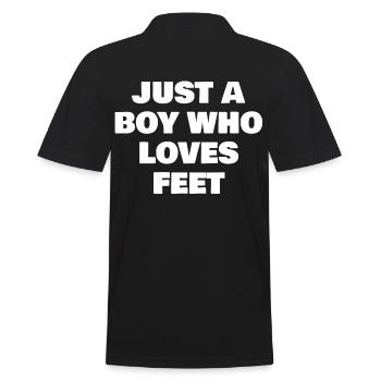 just a boy who loves feet - Men's Polo Shirt - black - Back - Kai (181cm)