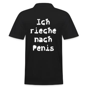 ich rieche nach Penis - Männer Poloshirt - Schwarz - Hinten - Kai (181cm)