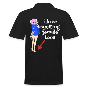 i love sucking female toes - Men's Polo Shirt - black - Back - Kai (181cm)