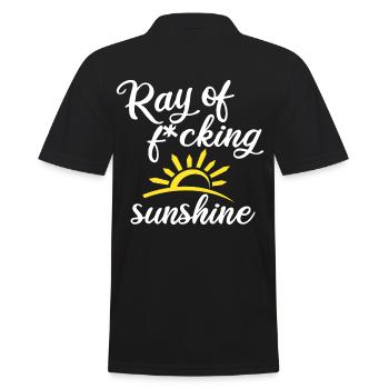 Ray of fucking Sunshine - Männer Poloshirt - Schwarz - Hinten - Kai (181cm)