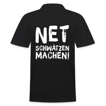 Lustige Sprüche Geschenk Net schwätzen, machen! - Männer Poloshirt - Schwarz - Hinten - Kai (181cm)