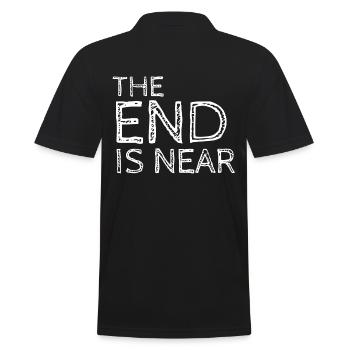 THE END IS NEAR - Männer Poloshirt - Schwarz - Hinten - Kai (181cm)