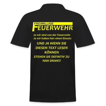 freiwillige feuerwehr abstand halten | corona - Männer Poloshirt - Schwarz - Hinten - Kai (181cm)