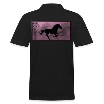 Cheval chevaux équitation poney équestre western chemise - Polo Homme - noir - Dos - Kai (181cm)