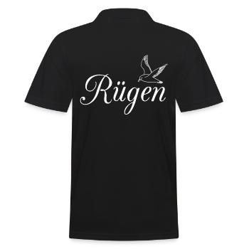 Rügen Möwe - Männer Poloshirt - Schwarz - Hinten - Kai (181cm)