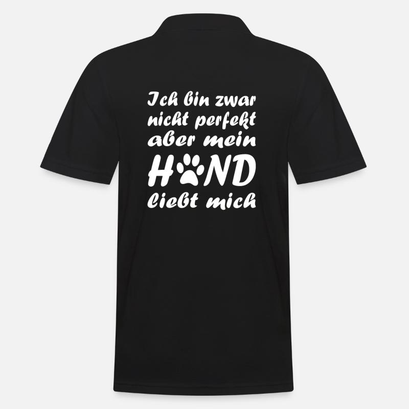 Hunde Spruch Pfote - Männer Poloshirt - Schwarz