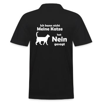 Katzen Spruch - Männer Poloshirt - Schwarz - Hinten - Kai (181cm)