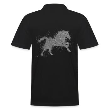 Horse - Männer Poloshirt - Schwarz - Hinten - Kai (181cm)