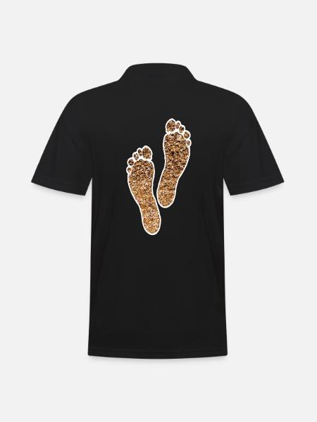 SAND BEACH FEET BAREFOOT - Men's Polo Shirt - black