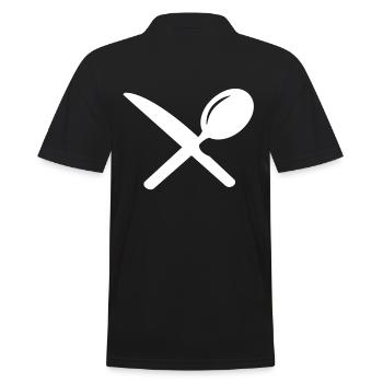 Knife and spoon to eat - Men's Polo Shirt - black - Back - Kai (181cm)