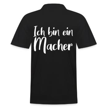 Ich bin ein Macher - Männer Poloshirt - Schwarz - Hinten - Kai (181cm)