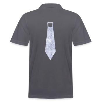 Krawatte - Männer Poloshirt - Anthrazit - Hinten - Nico (186cm)