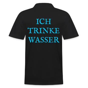 Ich trinke Wasser - Männer Poloshirt - Schwarz - Hinten - Kai (181cm)