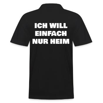 Ich will einfach nur Heim - Männer Poloshirt - Schwarz - Hinten - Kai (181cm)