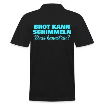 Brot kann schimmeln was kannst du - Männer Poloshirt - Schwarz - Hinten - Kai (181cm)