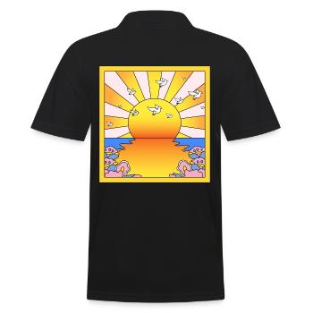 California Orange Sunshine LSD Blotter - Men's Polo Shirt - black - Back - Kai (181cm)