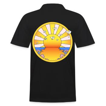 LSD California Orange Sunshine - Men's Polo Shirt - black - Back - Kai (181cm)