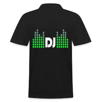 DJ Music Beat Disco - Men's Polo Shirt - black - Back - Kai (181cm)