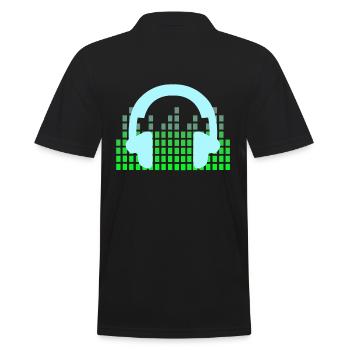 DJ Music Disco Headphones - Men's Polo Shirt - black - Back - Kai (181cm)
