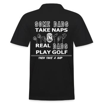 Golf dad, Bester Vater Papa, Nickerchen Golfer FUN - Männer Poloshirt - Schwarz - Hinten - Kai (181cm)