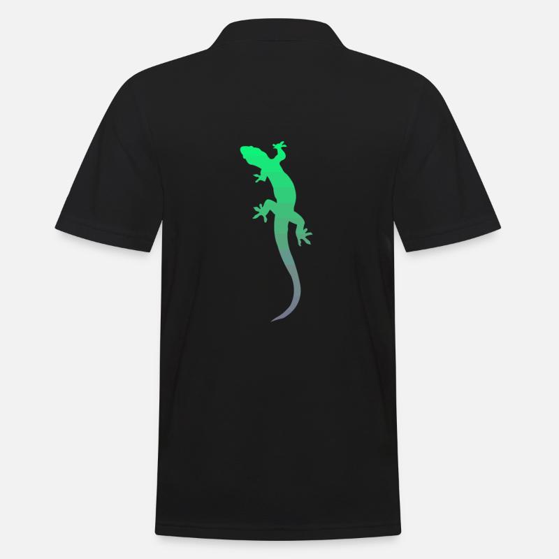 Gecko Salamander Echse - Männer Poloshirt - Schwarz