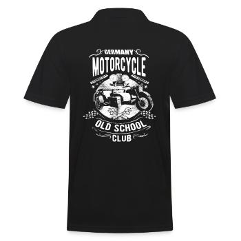 Side-car moto Allemagne, Biker Vintage Retro FUN - Polo Homme - noir - Dos - Kai (181cm)