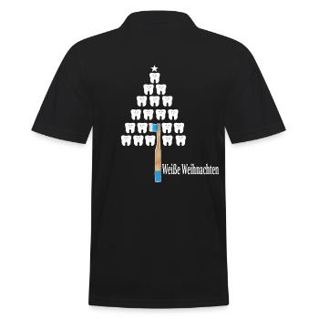 Weiße Weihnachten Zähne, Tannenbaum Zahnarzt Zahn - Männer Poloshirt - Schwarz - Hinten - Kai (181cm)