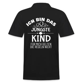 Kleiner Bruder Kleine Schwester - Männer Poloshirt - Schwarz - Hinten - Kai (181cm)