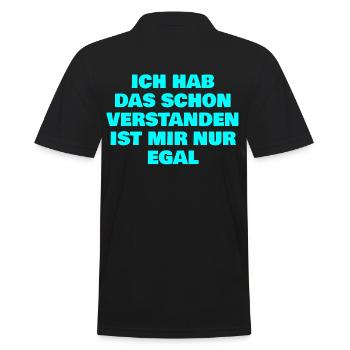 Ich hab das schon verstanden ist mir nur egal - Männer Poloshirt - Schwarz - Hinten - Kai (181cm)