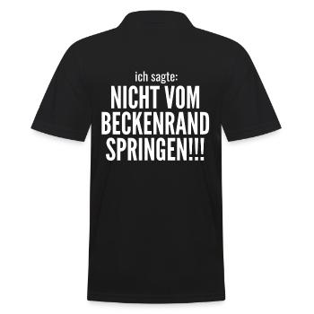 BADEMEISTER RETTUNGSSCHWIMMER Sprüche - Männer Poloshirt - Schwarz - Hinten - Kai (181cm)