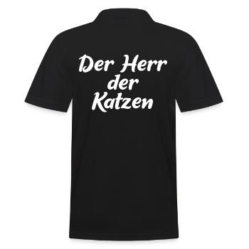 Der Herr der Katzen - Männer Poloshirt - Schwarz - Hinten - Kai (181cm)