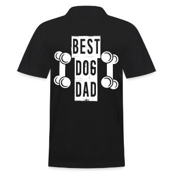 BEST DOG DAD - Männer Poloshirt - Schwarz - Hinten - Kai (181cm)