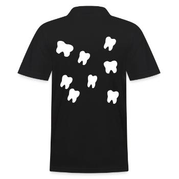Zähne - Männer Poloshirt - Schwarz - Hinten - Kai (181cm)