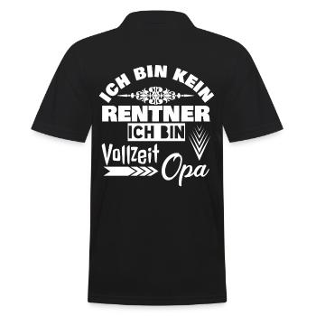 ICH BIN KEIN RENTNER ICH BIN VOLLZEIT OPA - Männer Poloshirt - Schwarz - Hinten - Kai (181cm)