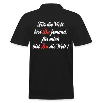 Bist Du die Welt, Valentinstag Liebe Partnerschaft - Männer Poloshirt - Schwarz - Hinten - Kai (181cm)