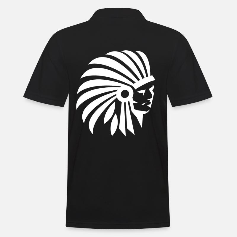 Indianer Design - Männer Poloshirt - Schwarz