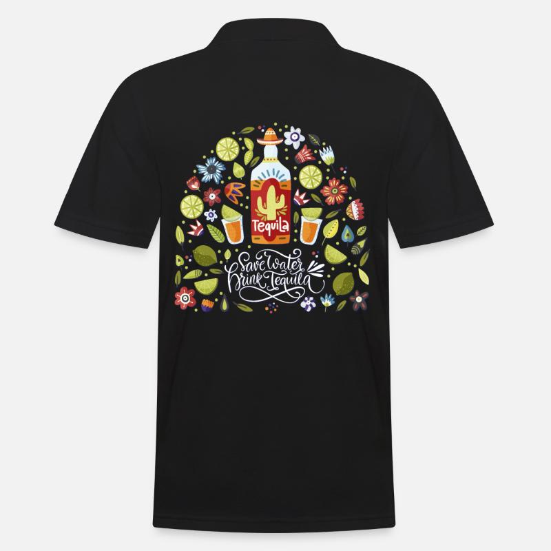 Mexico - Eau - Téquilla - sombre - Polo Homme - noir