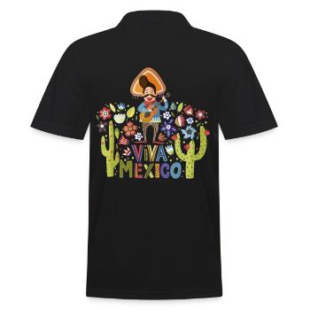 Mexico - Viva Mexico Sänger - dunkel - Männer Poloshirt - Schwarz - Hinten - Kai (181cm)