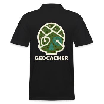Geocacher Geocaching - Men's Polo Shirt - black - Back - Kai (181cm)