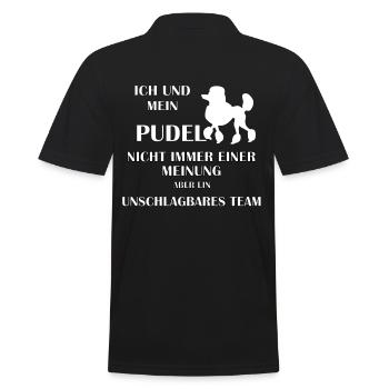 Pudel - Männer Poloshirt - Schwarz - Hinten - Kai (181cm)