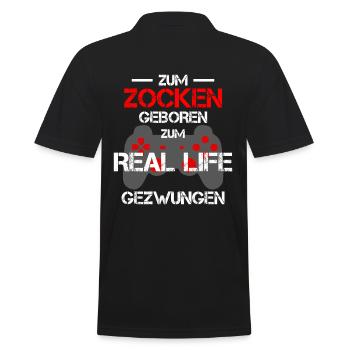 To the gamble born saying Gamer - Men's Polo Shirt - black - Back - Kai (181cm)