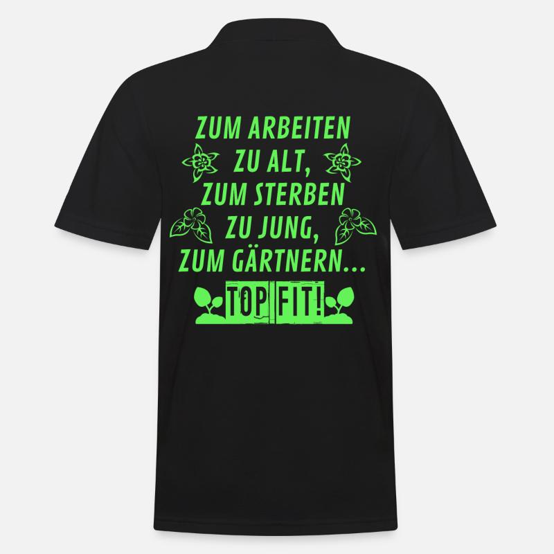 Garten Rentner Spruch - Männer Poloshirt - Schwarz